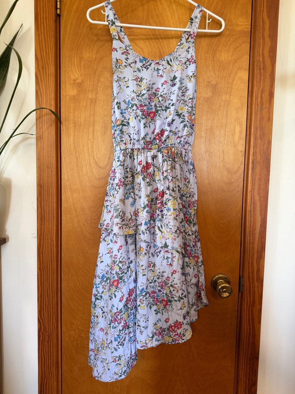 a new day Light Blue Floral Asymmetrical Summer Dress